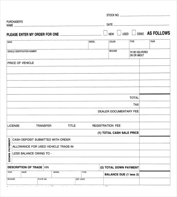 vehicle purchase order pdf template