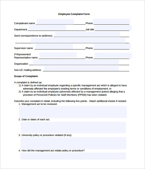 26+ HR Complaint Forms Free Sample, Example Format