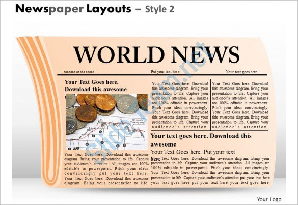 world newspaper layouts style template powerpoint template