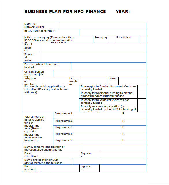 Co op business plan template