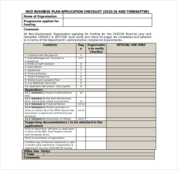 Non profit business plan templates   15 free word, pdf 