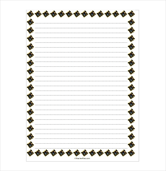 lined paper template with borders