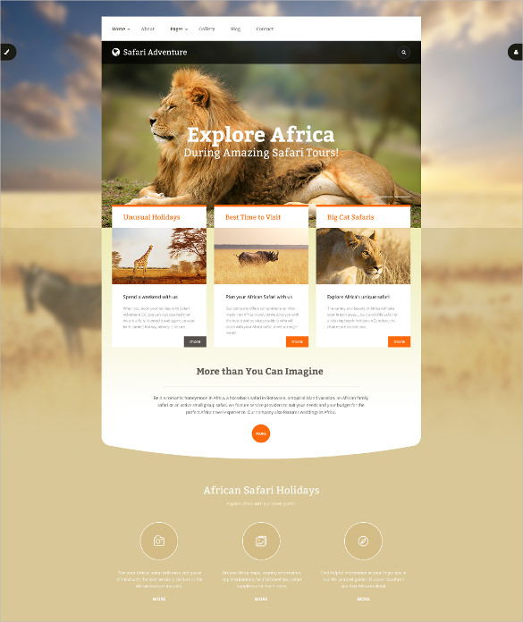 safari adventure animal pet joomla html5 template