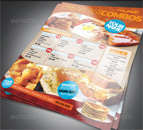 breakfast menu flyer vector eps format template download