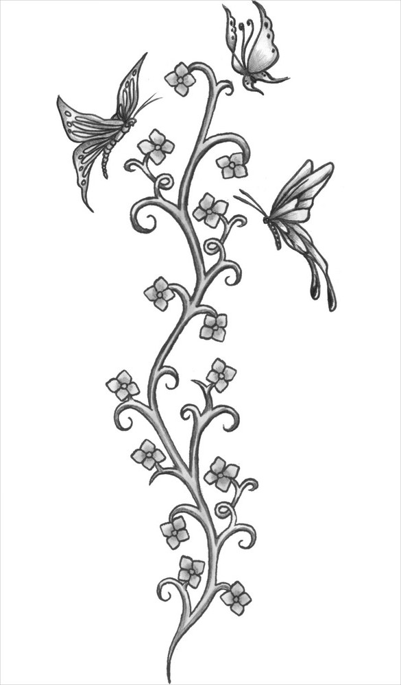 flower plant tatoo drawing download