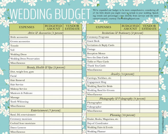 Wedding Budget Template 16 Free Word Excel PDF Documents Download 