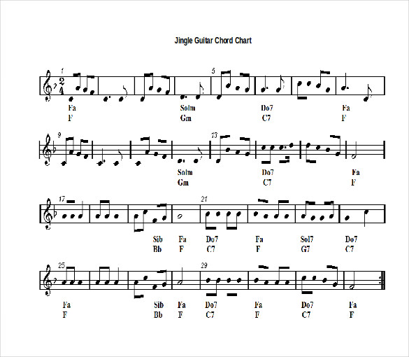 jingle guitar chord chart