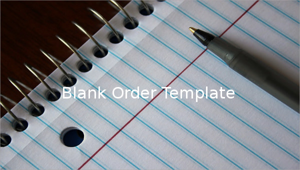blank order template