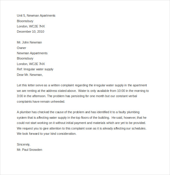 14+ Complaint Letter to Landlord - Google Docs | MS Word | Pages | PDF