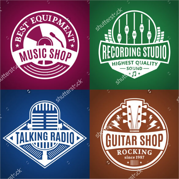 set of vector music logo download