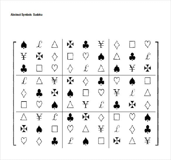 abstract symbols sudoku