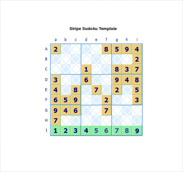 stripe sudoku template
