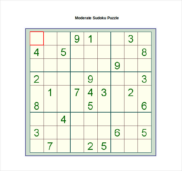 15 Word Sudoku Templates Free Download