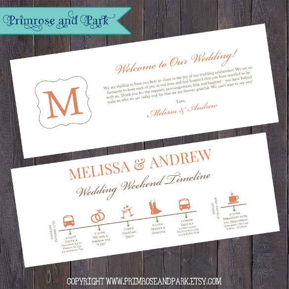 12+ Wedding Timeline Templates | Word, Excel & PDF Templates