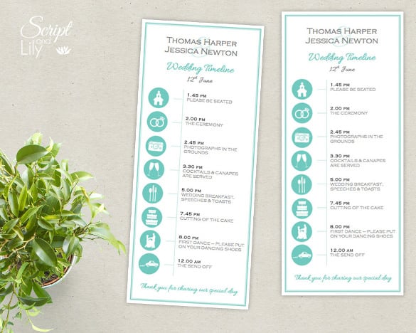 clear iconic wedding timeline template for download