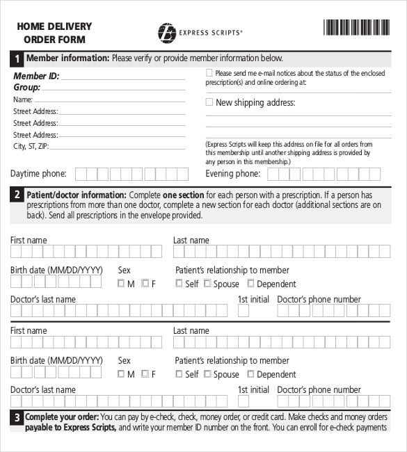 home-delivery-order-form-sample-template
