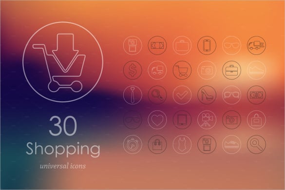 0 shopping icons set download