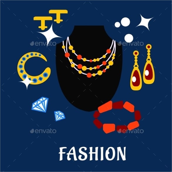 beautiful fashion and jewelry flat icons download