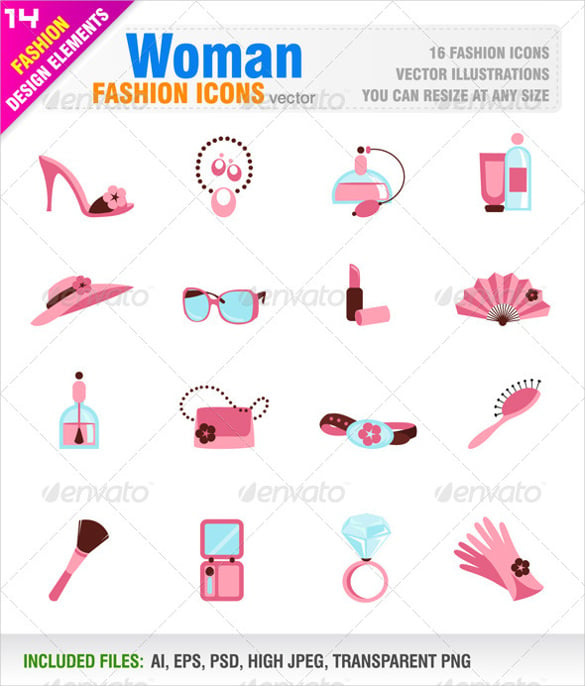 woman fashion icon set download
