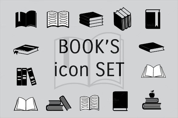 collection of book icon set