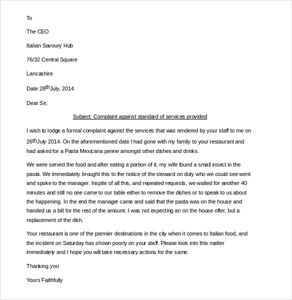 Writing A Good Complaint Letter