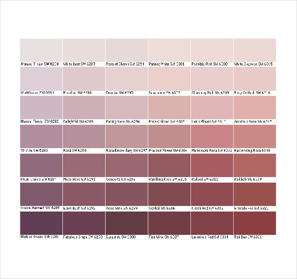 23+ Word Pantone Color Chart Templates Free Download