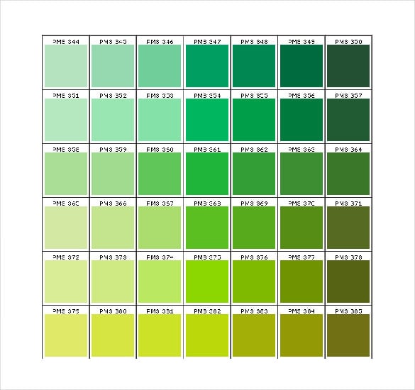 green-pantone-color-chart