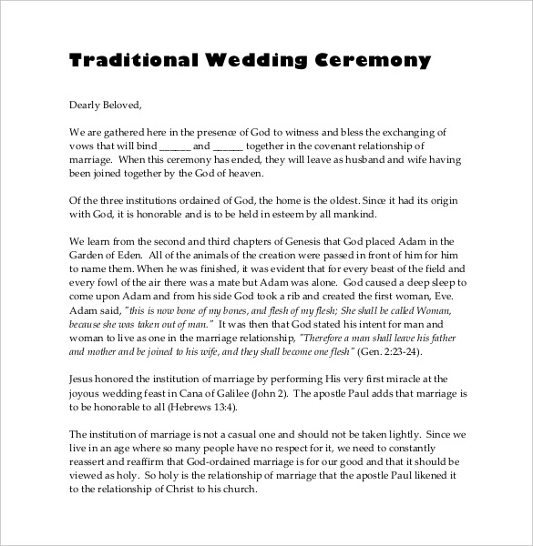 14 Wedding Ceremony Templates Free PDF DOC Format Download Free 