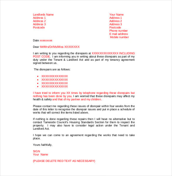 tenant complaint letter about modifications1