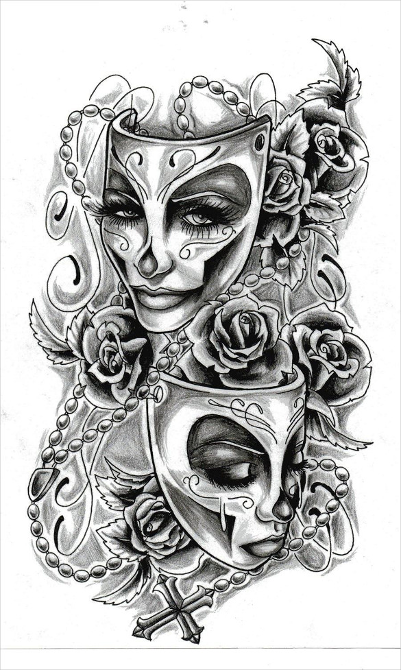 black and grey tattoo drawings