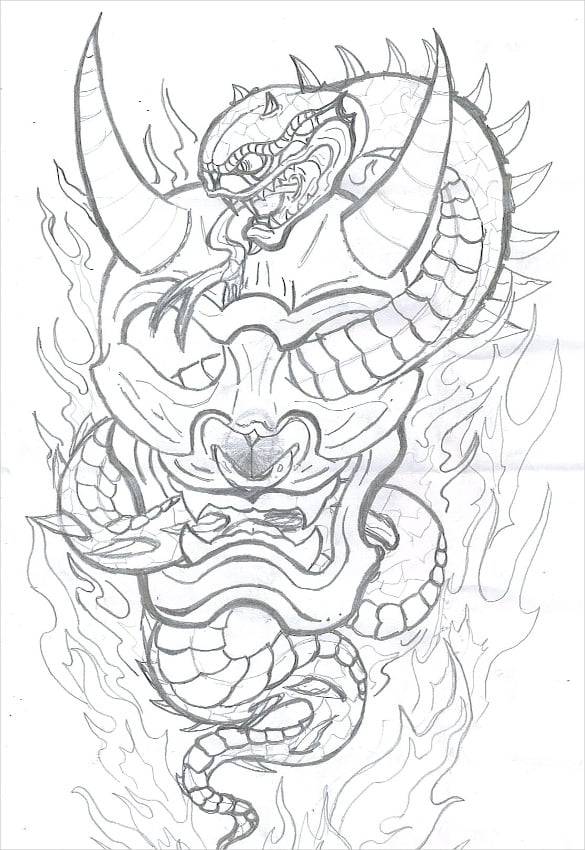dangerous snake tattoo drawing
