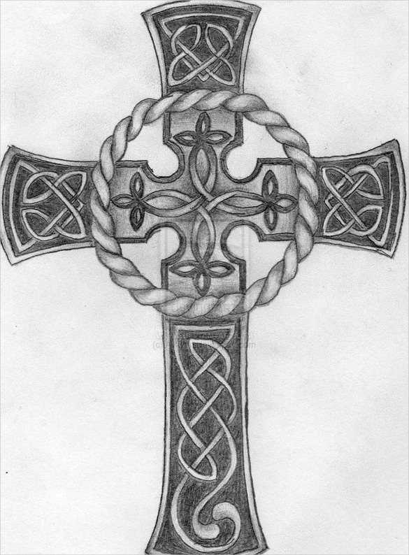 celtic cross tattoo drawing