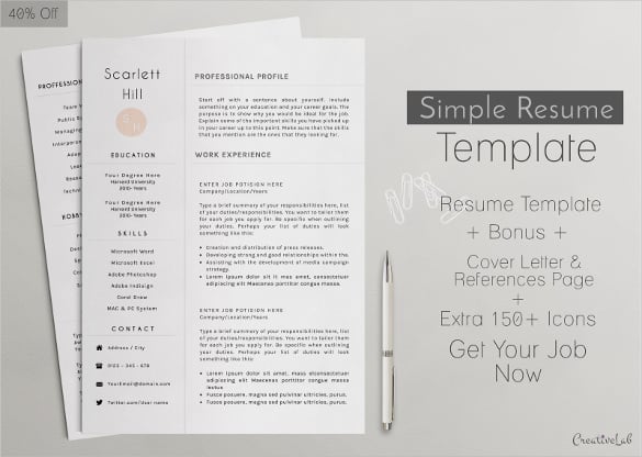 26  word professional resume template