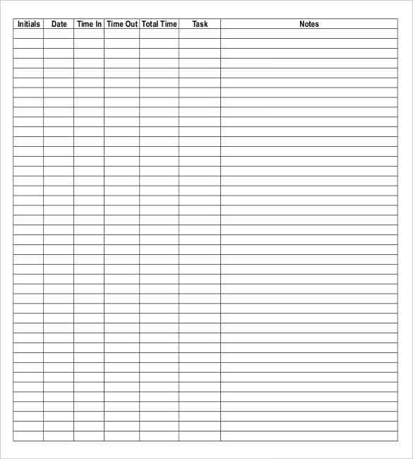 time tracking order template free download