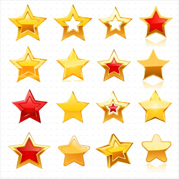 golden star icon set download