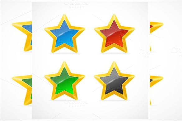 colorful star icons set download