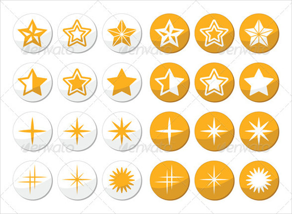 stunning stars round icons set download
