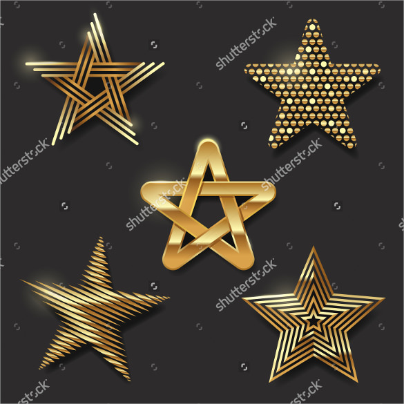 golden decorative star icon download