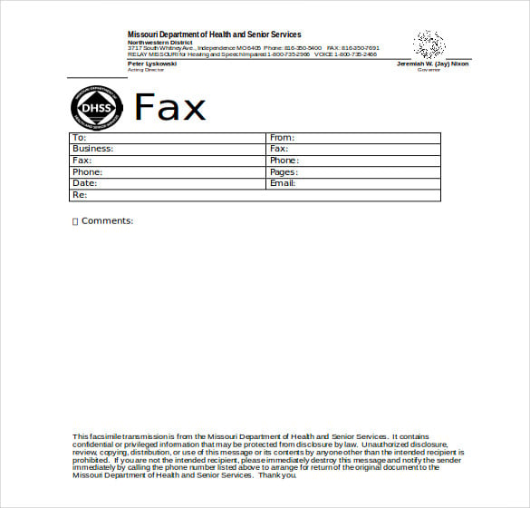 office fax cover sheet template free word download