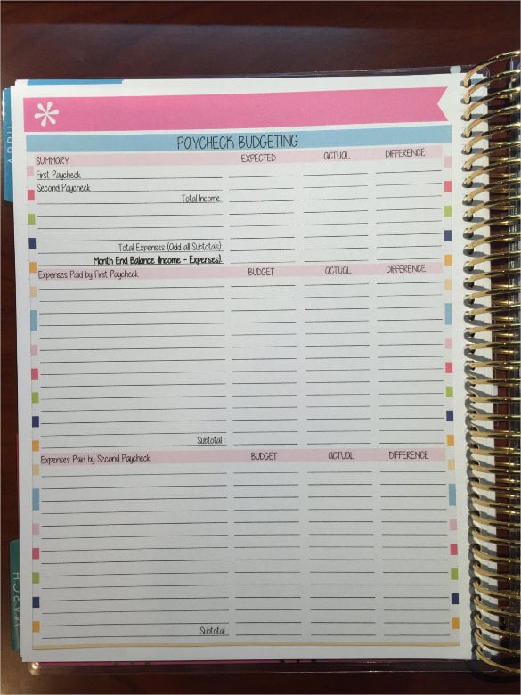budget tracker notes template download