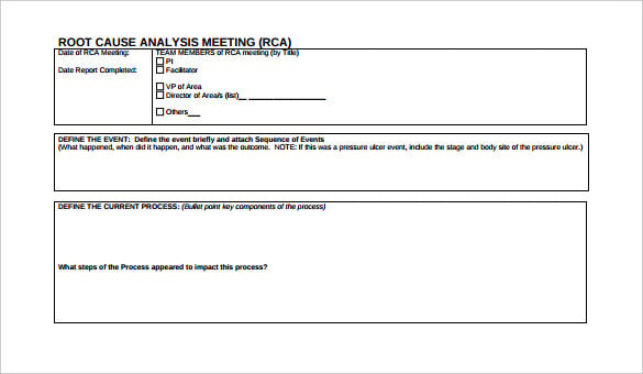 root cause analysis meeting template pdf printable