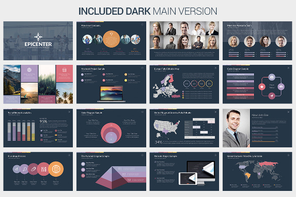 Epicenter Creative PowerPoint Template Premium Printable Download