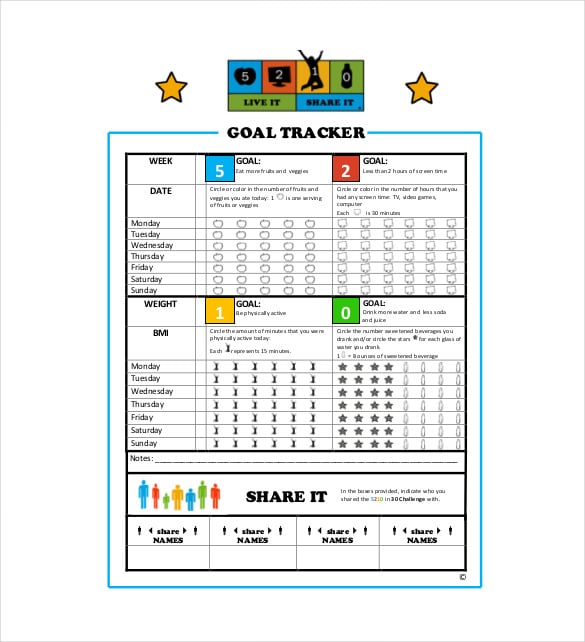 Goal List Templates 9 Free Printable Xlsx Docs PDF Formats Samples Examples