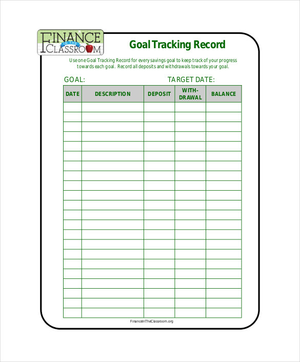 10+ Goal Tracking Templates – Free Sample, Example Format Download