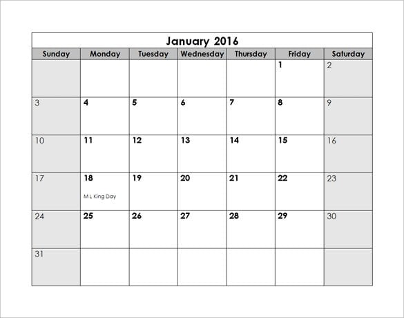 016 monthly us holidays calendar template free do