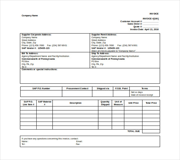 11+ Word Invoice Templates Free Download