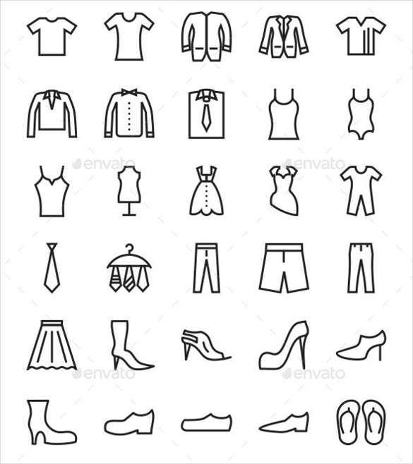 0 fashion line icons set download