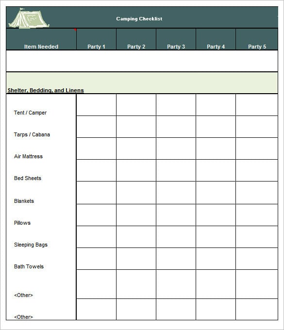 editable camping blank checklist template excel free download