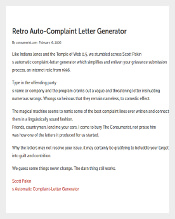 Free Sample Complaint Letter Generator Free Download1