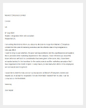 Employee Resignation complaint letter Template1